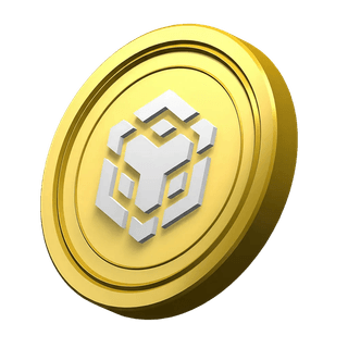 Moneda BNB de Binance como elemento decorativo dentro del área de confianza de la comunidad