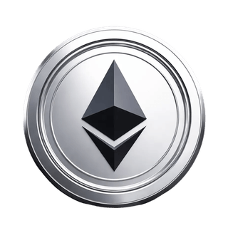 Moneda digital Ethereum ETH representada como elemento gráfico flotante